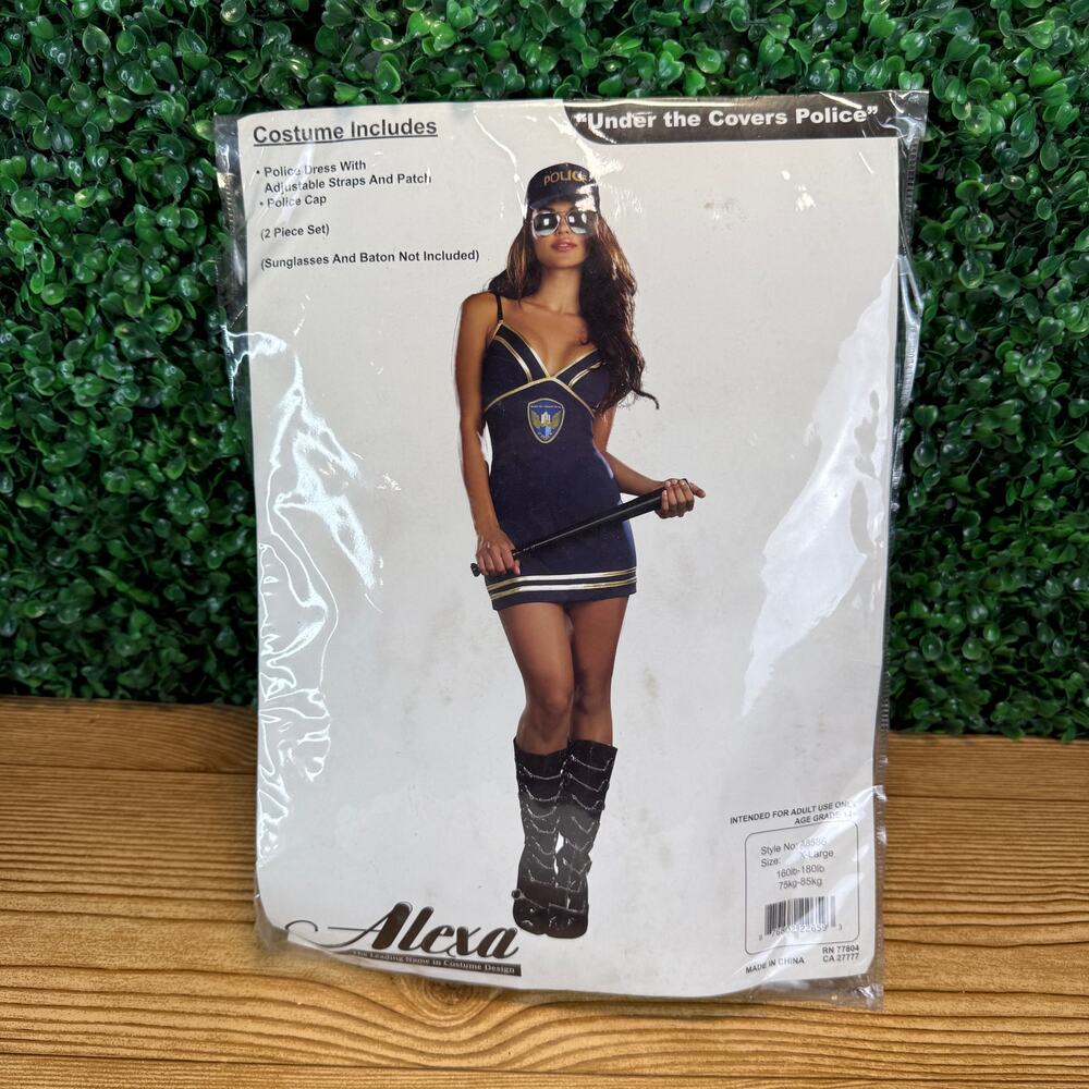 Alexa Under the Covers Police Costume Dress Hat Sz XL Sexy Dress Up Halloween